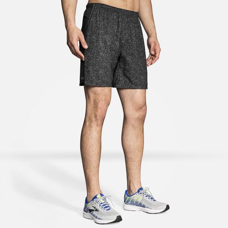 Brooks Mens Sherpa 7 2-In-1 Running Shorts - Grey (159304-OGH)